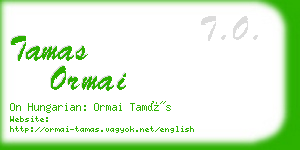 tamas ormai business card